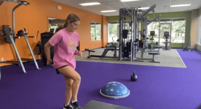 young woman exercising